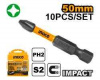 Набор бит (PH2*50мм) 10шт ударных IMPACT INGCO SDBIM11PH223 INDUSTRIAL