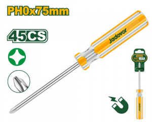 Отвертка крестовая PH0  75мм двухцветная прозрачная ручка JADEVER JDSD6903/240