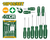 Набор отверток 10шт (SL/PH) 40CR пласт.ручка JADEVER JDSS2410/24