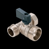 Кран шаровый трехпроходной F*M*M 1/2*3/4*1/2  бабочка AQL01183 (10шт/100шт) замена 01175