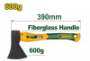 Топор  600г с фиберглассовой ручкой JADEVER JDHM6306/24