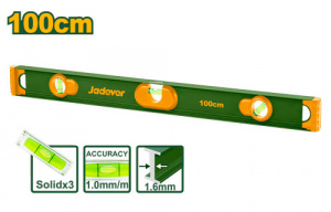 Уровень 100см пузырьковый алюминиевый 3 глазка JADEVER JDSL5G100/20