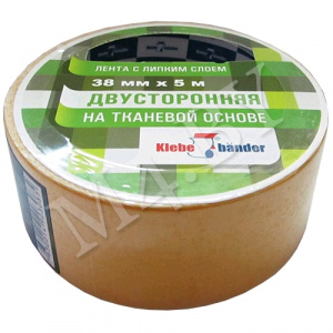 Лента двухсторонняя ткань 38мм*25м Klebebander/6/48