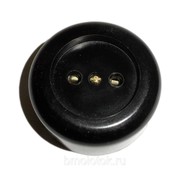 Розетка РА 10-007 с фарф. осн. круглая, черная Ливны