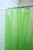 ШТОРА для ванной 180*180см ПВХ "3D" зеленая 12 колец Delphinium 