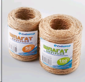 Шпагат джутовый ТЕКС  560*2   50м (Сибшнур) (130шт)                              