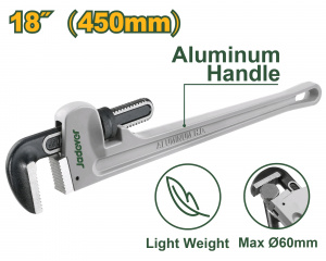Ключ трубный 18"-450мм с алюминиевой ручкой  JADEVER JDPW9118/12