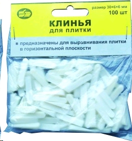 КЛИНЬЯ д/кафеля 30*6*6 (упак.100шт) /150