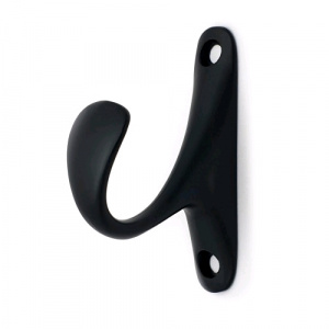 Крючок 1  рожк. ZY-214  (черный мат.) (60шт) SOLLER