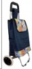 Тележка (сумка-тележка)  водостойкая морозоустойчивая цветы синие (нагрузка 30кг, колеса ПВХ 14,5см)