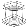 Полка  для ванной УГЛОВАЯ ДВОЙНАЯ металлическая AE-435 ЧЕРНАЯ/SAKURA