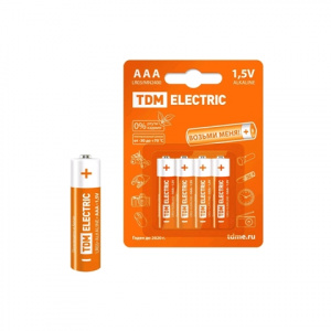 Батарейка LR03 AAA (мизинч) Alkaline 1,5V BP-4 TDM блистер 4шт)