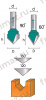 Фреза пазовая галтельная V-form 1004 D40 (рез) h14 высота реза) d8мм (хвостовик) а120/Алмаз без НДС