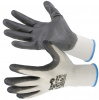 Перчатки  облитая ладонь нейлоновые серые с ПЛОТНЫМ НИТРИЛОВЫМ ОБЛИВОМ (р-р 9) 32гр./Nitro/12 СШ