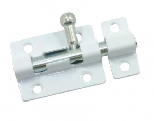 Шпингалет ЗТ4 40мм полимер белый /Кунгур  (200шт)