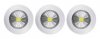 Фонарь-подсветка сд Pushlight 3Pack белый, COB 3 Вт, 3 шт, бат. 3xAAA, 3шт, Ritter