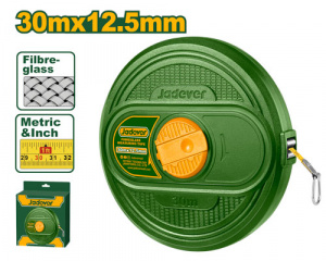 Рулетка 30м*12,5мм геодезическая фибергласовая лента JADEVER JDMT2530/40