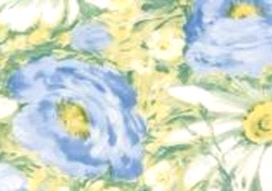 Клеенка столовая на тк/о 1,26(±0,04)*25м Цветы на голуб.фоне 302/1(Колорит)/1