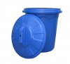 Бак для мусора пластм.  80л с крышкой (синий/коричневый) /НЗП (5шт)