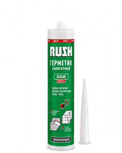 Герметик силиконовый Санитарный Белый 240мл RUSH (-15С) (20шт)