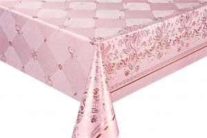 Клеенка МЕТАЛЛИК на ткани 0,35мм 1,37м*20м Розовая на серебре/GP-8199JB