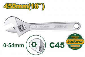 Ключ разводной 450мм (0-54мм)  JADEVER JDAW1118
