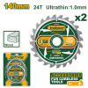 Набор дисков пильных по дереву 140*16мм 24 зуба (2 шт) JADEVER JDTC3K14
