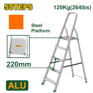 Стремянка  5-х ступ. алюминиевая, верхняя ступень-сталь JADEVER JDLD3H05