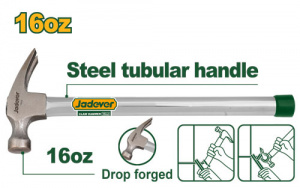 Молоток-гвоздодер 450гр стальная ручка JADEVER JDHM336G/24