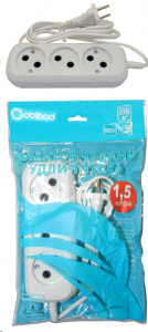 Удлинитель 3-х местный  1,5м ОБИХОД