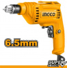 Дрель сетевая 450Вт,0-4300об\мин,металл 6.5,дерево 20,реверс INGCO ED45658