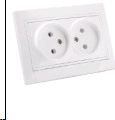 Розетка 2м С/У белая 16А, КЕРАМИКА, 250В/TANGO
