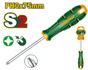 Отвертка крестовая PH0  75мм S2 JADEVER JDSDB203