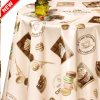  Клеенка столовая на н/о ДЕКОРАМА 1,40*20м Кофе и макаруны на бежевом/Турция/072A
