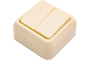 Выключатель 2-кл О/У слоновая кость А2-004 /Ливны