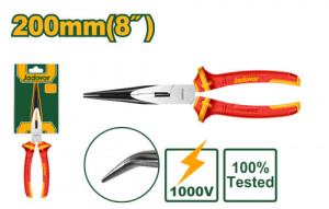 Длинногубцы 200мм изогнутые/диэлектрические JADEVER JDPL4938/36