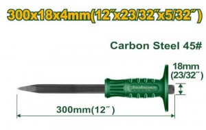 Зубило пикообразное 300*4*18мм с протектором JADEVER JDCC1304
