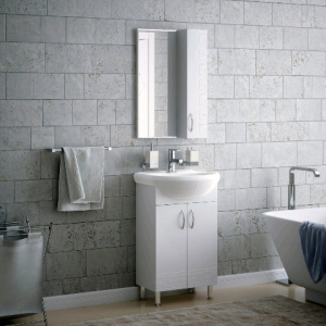  Олимп ШКАФ-ЗЕРКАЛО 50 белый 1 дверь/ Koral