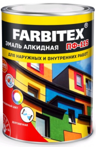 шоколадная  2,7 кг Эмаль ПФ-115/FARBITEX/6шт