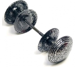 Ручка-кнопка металл  РК-2-2 полим.серебро (25шт)