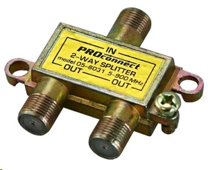 ъРазветвитель ТВ Splitter на 2TV 5-900MHz Proconnect (желтый) 05-6031
