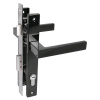 Замок врезной узкопроф м/о 85мм. для КАЛИТКИ  8520.01.9005 черный, перф.ключ/ключ СТАНДАРТ