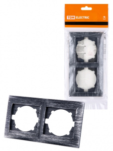 Рамка 2-ая горизонтальная старинное серебро "Лама" TDM