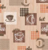  Клеенка столовая на н/о ДЕКОРАМА 1,40*20м Кофейные чашки на бежевом/Турция/147В