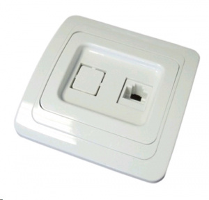 Розетка компьютерная RJ45 С/У белая/Валдай/TDM