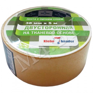 Лента двухсторонняя ткань 50мм*10м Klebebander/6/36