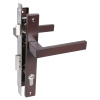 Замок врезной узкопроф м/о 85мм. для КАЛИТКИ  8520.01.8017 корич. перф.ключ/ключ СТАНДАРТ