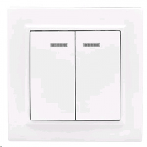 Выключатель 2-кл инд С/У белый 10А Минск/EKF