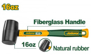 Киянка резиновая  450гр ЧЕРНАЯ с фиберглас.ручкой JADEVER JDHM7302/24