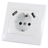 Розетка 1м С/У  с/з 2USB порта 2,1А 5В белая 16А 250В/Лама/TDM